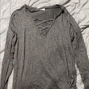 Grey Glitz Medium Shirt with Crossing